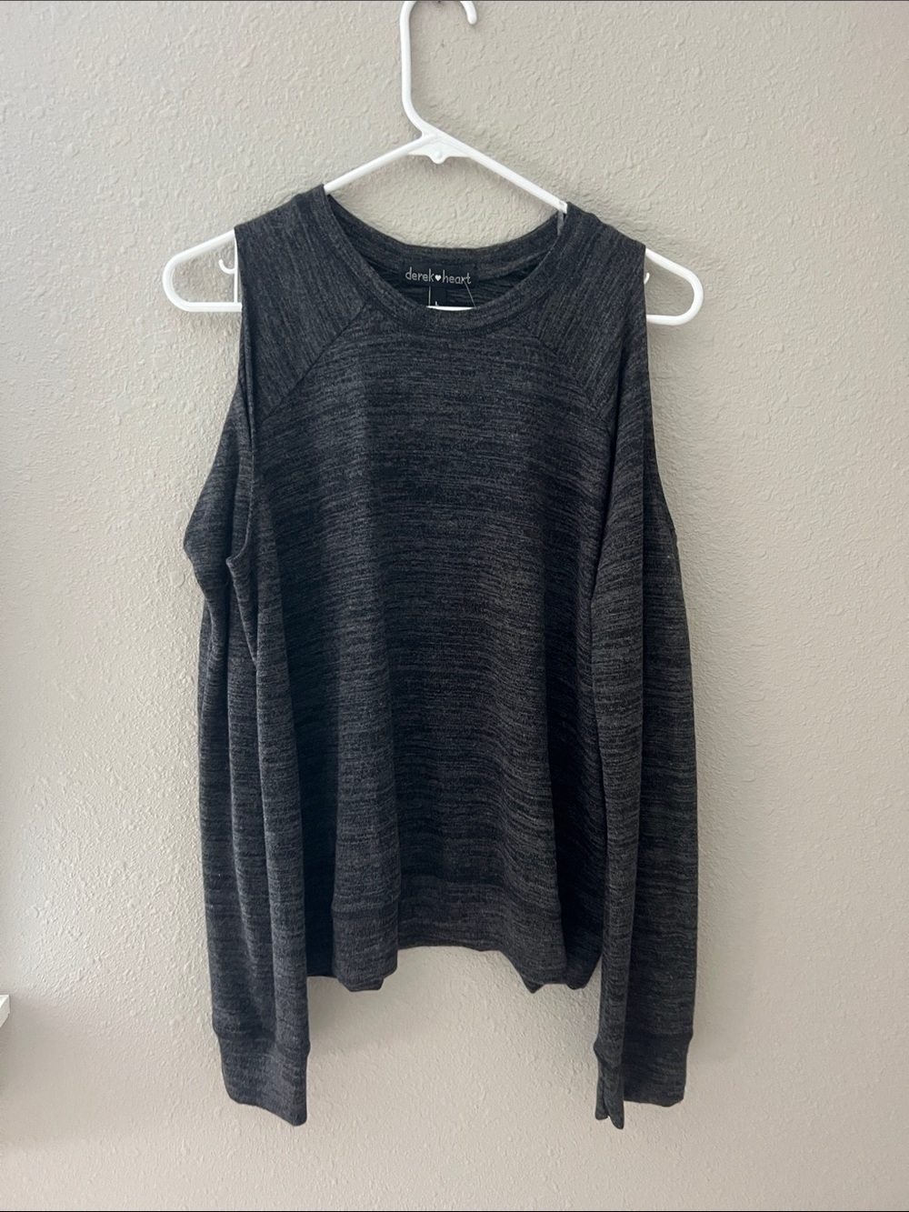 Derek Heart Charcoal Off-Shoulder Knit top size large